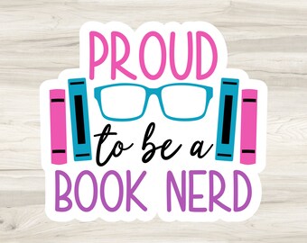 Book Nerd Vinyl Sticker, Waterproof Laptop Decal