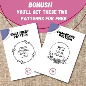 Funny Feminist Embroidery Pattern, Carry Yourself, Sarcastic Quote, Modern Hand Stitch (PDF Pattern) image 6