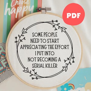 PDF Stickdatei, Some People Need To Start Appreciating, Hoop Art, Handstickerei, moderne Stickerei, Stickerei für Anfänger