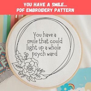 Stickmuster, PDF-Stickerei, Muster, Stickmuster, Hoop Art, moderne Stickerei, Stickerei für Anfänger