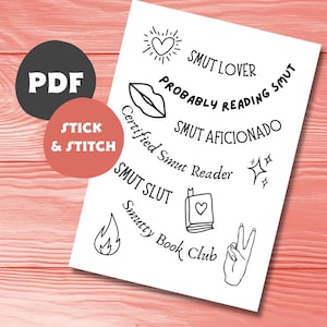 PDF Pattern Stick und Stitch Stickmuster-Buch Stickerei Smut Love Moderne Stickerei Kragenstickerei Lustiges Stickmuster