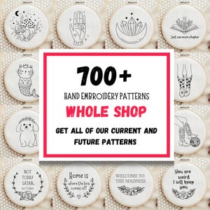 Ultimate Embroidery Pattern Bundle - 700+ Funny, Feminist & Snarky PDF Patterns, Whole Shop Digital Download, Hand Embroidery Designs