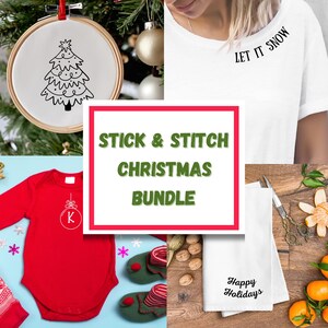 PDF Stickdatei, borduurontwerpen met steken en steken, kerstbundel, doe-het-zelfcadeau, moderne stickerei, stickerei für anfänger