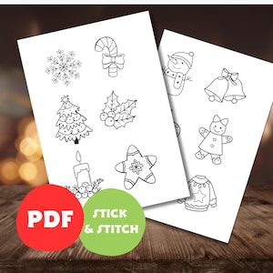 PDF Stickdatei, Stick and Stitch, Christmas Ornament, DIY Geschenk, Stickerei für Anfänger, Instant Download