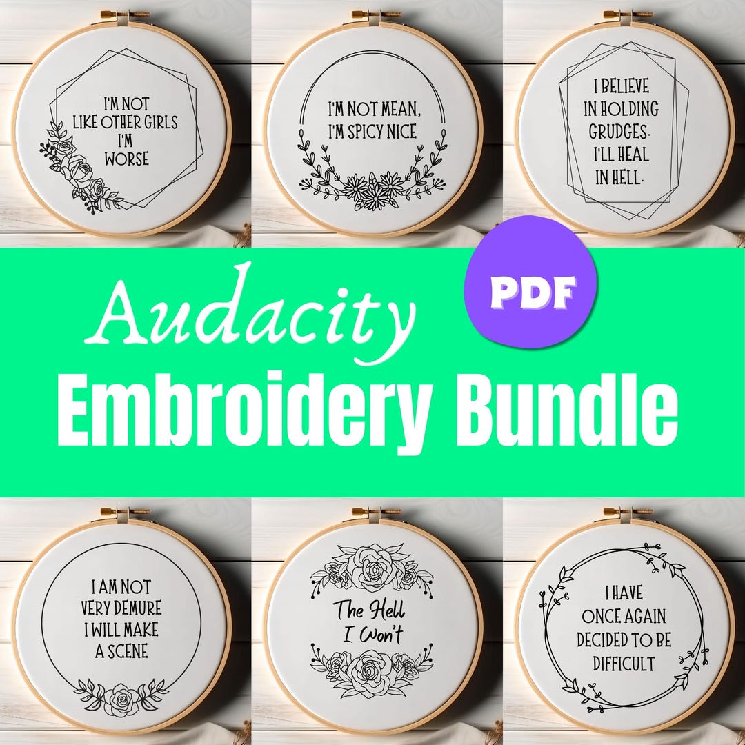 Audacity Embroidery Pattern PDF, Snarky Hand Embroidery Designs, Funny ...