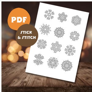 PDF Stickdatei, Stick and Stitch Embroidery Designs, Snowflake Embroidery, Modern Embroidery, Embroidery for beginners, Printable Embroidery
