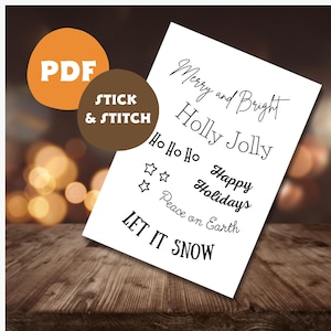 PDF Stickdatei, Stick and Stitch, Weihnachtskragen, DIY-cadeau, sticker voor het leven, Instant Download