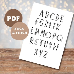 PDF Stickdatei, Stick und Stitch Embroidery Designs, Buchstabenstickerei, Koquettestickerei, Moderne Stickerei, Anfängerstickerei