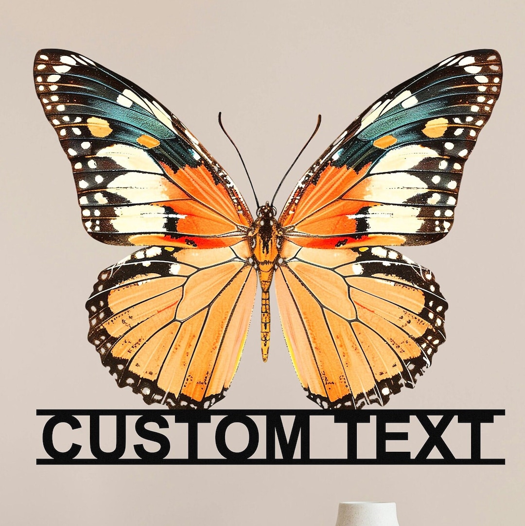 Personalized Butterfly Name Sign, Custom Colorful Wall Decor, Yard Art ...