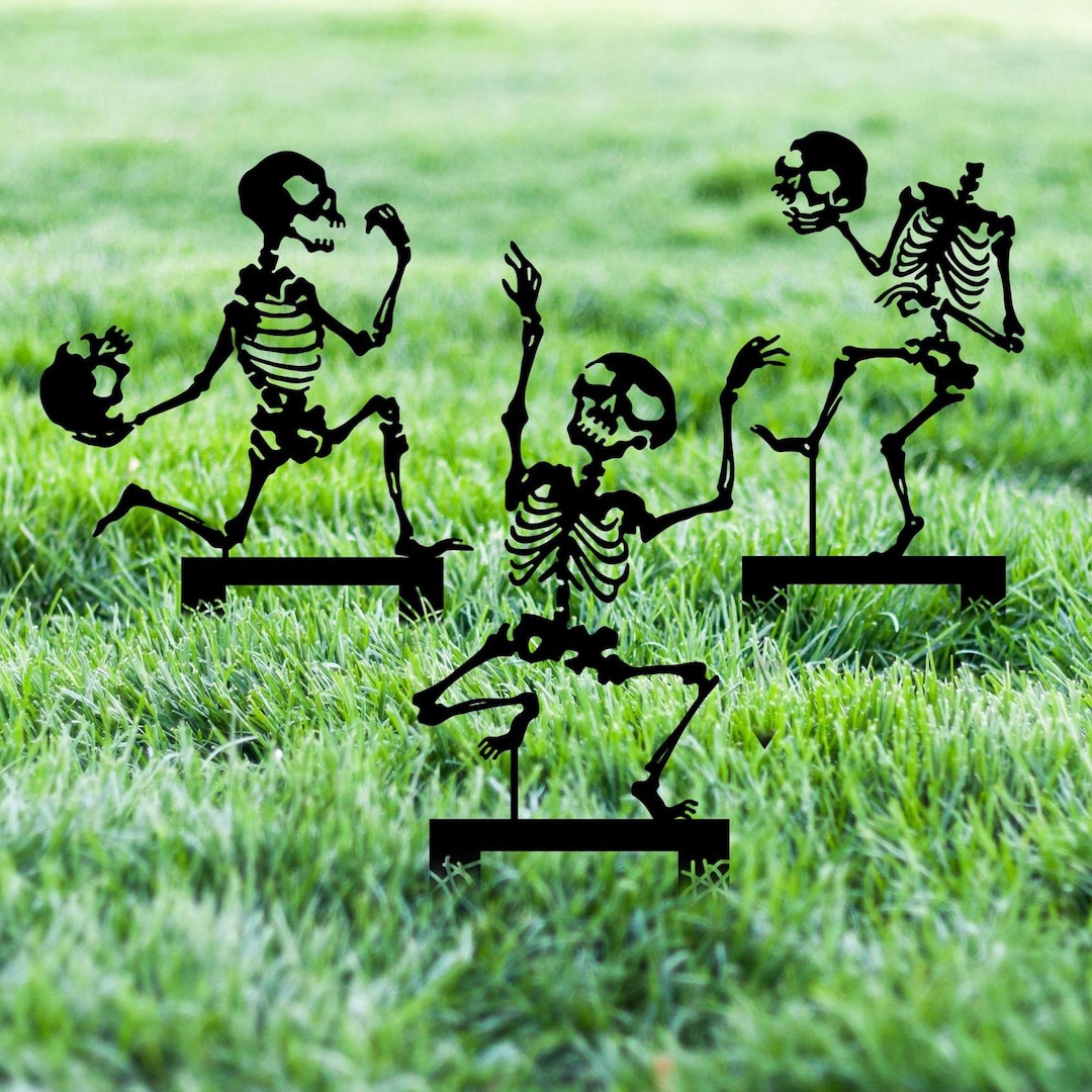Skeleton Halloween Garden Sign, Halloween Outdoor Skeleton Decor, Funny ...