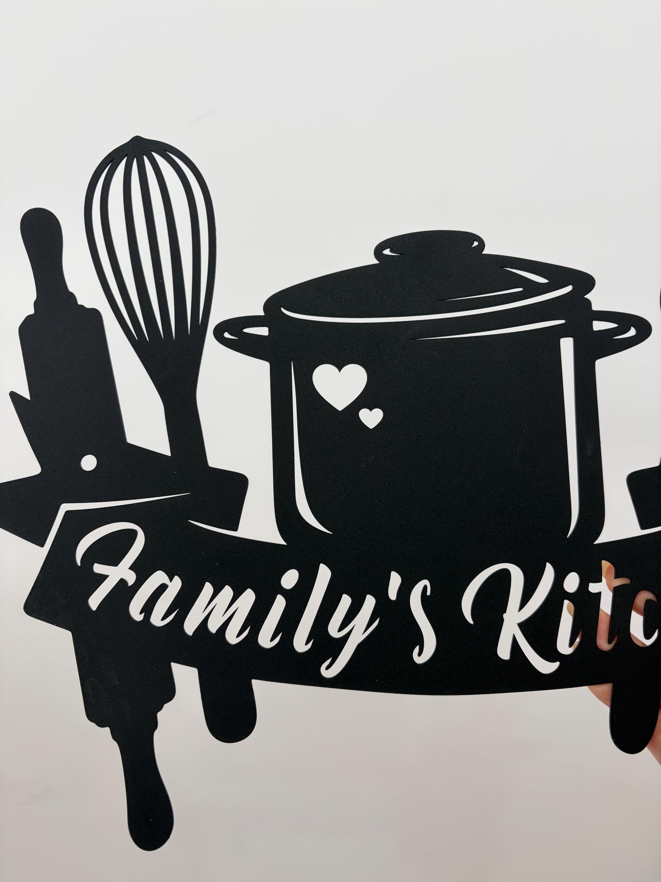 Personalized Kitchen Sign, Custom Farmhouse Kitchen Sign, Cabinet Wall ...