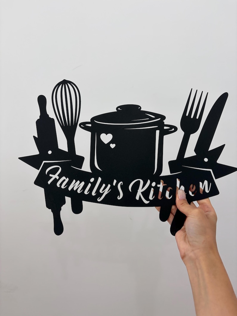 Personalized Kitchen Sign, Custom Farmhouse Kitchen Sign, Cabinet Wall ...