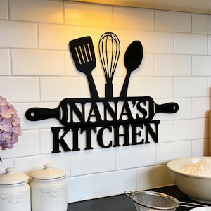 Enseigne en métal personnalisée pour cuisine, décoration murale de cuisine de ferme personnalisée, décoration de cuisine de restaurant de salle à manger, cadeaux de cuisine pour maman et sa nounou