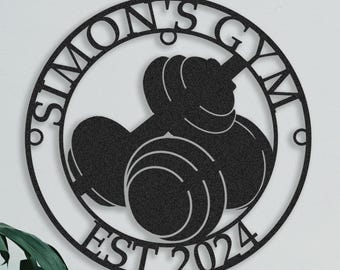 Personalized Gym Name Metal Sign, Custom Home Gym Sign, Fitness Club Sign, Cross Fit Sign, Powerlifting Sport Metal Wall Art, Gifts For Him
