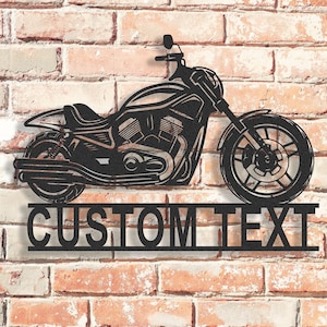 Custom Metal Garage Signs With Text, Personalized Motorcycle  Wall Art Decor Gifts for Dad, Gifts for Motorbike Owner, Men Cave Art,Workshop