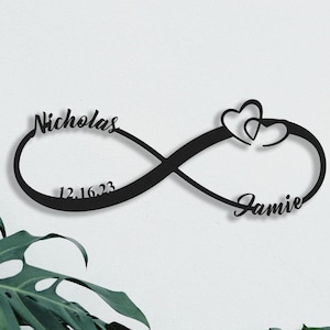 Personalized Metal Infinity Sign, Wedding Gift for Couple, Custom Wedding Date Sign, Anniversary Gifts for Her,Bridal Shower Gift,Engagement