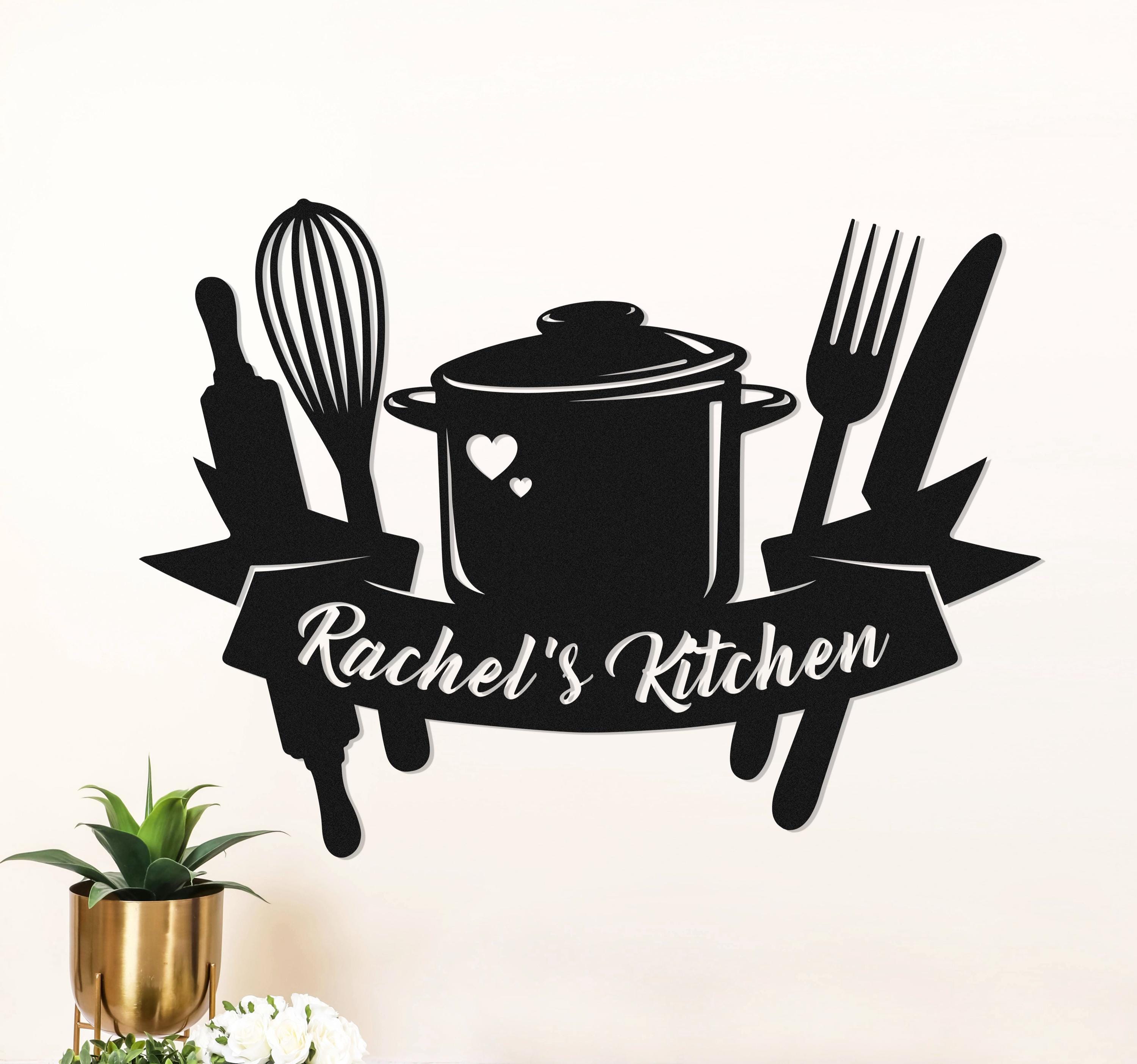 Kitchen Signs Reco Personalized Kitchen Sign, Custom Farmhouse Kitchen Sign, Cabinet Wall ...