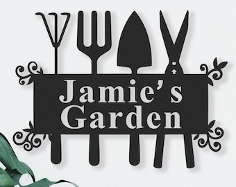 Cartello personalizzato con nome da giardino, cartello personalizzato per capanno degli attrezzi da giardino, regali per la festa della mamma, cartello per capanno degli attrezzi da officina, regali per giardinieri, orti