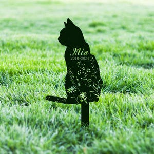 Paletto commemorativo personalizzato per gatti, cartello personalizzato per razza di gatto, regalo commemorativo per animali domestici, regalo per la perdita di un animale domestico, paletto commemorativo, paletto per la sepoltura di gatti, decorazione da giardino