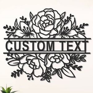 Letrero metálico personalizado para jardín, arte mural para jardín, Día de la Madre, letrero de lirio rosa, letrero con nombre de jardinero personalizado, decoración de jardín, regalos de jardinería