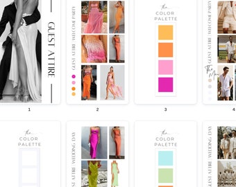 Wedding Dress Code template,Wedding Guest Attire,Color Palette Card,digital download,wedding planning template, instant download,custom