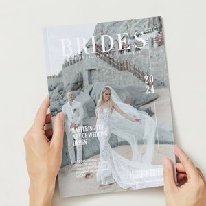 Wedding Magazine, wedding magazine template, wedding magazine program, wedding magazine canva, wedding newspaper, editorial wedding magazine