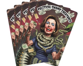 Swamp Creatures Poker Cards, Political Playing Cards, Deck of Cards,  Crazy Nancy, Drain The Swamp, Save America Cards, Funny Birthday Gift
