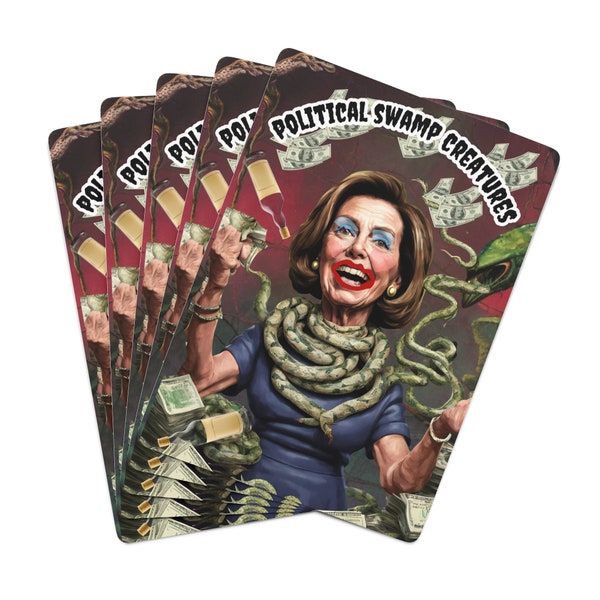 Swamp Creatures Poker Cards, Political Playing Cards, Deck of Cards,  Crazy Nancy, Drain The Swamp, Save America Cards, Funny Birthday Gift