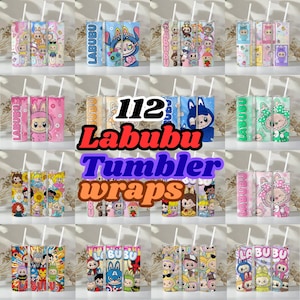 112+ Labubu Tumbler Wrap Bundle | Labubu Tumbler Png Wrap | 20oz Tumbler Cute Cartoon Character Wrap | Sublimation Png | DIY Tumbler Design