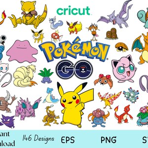 Ensemble d'autocollants Pokemon 146 - Clipart autocollant PNG, personnage de dessin animé SVG, conception de chemise, conception de tasse à café, conception d'autocollant facile à critiquer