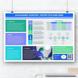 A0 Landscape Academic Scientific Poster Template for PowerPoint. Make Your Research Shine!
