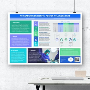 A1 Landscape Academic Scientific Poster Template for PowerPoint. Make Your Research Shine!