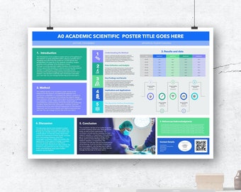 A0 Landscape Academic Scientific Poster Template for PowerPoint. Make Your Research Shine!