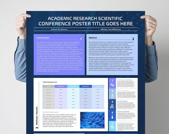 A0 Academic Scientific Poster Template for PowerPoint. (Dark background) Make Your Research Shine!