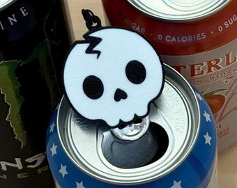 Cute Skull | Soda Can Opener with Keychain Strap - Accessibility Mobility Fall Gift for arthritis, nails, fingers