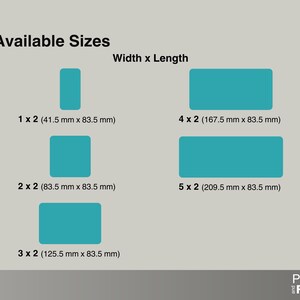 Show available Width and Length sizes