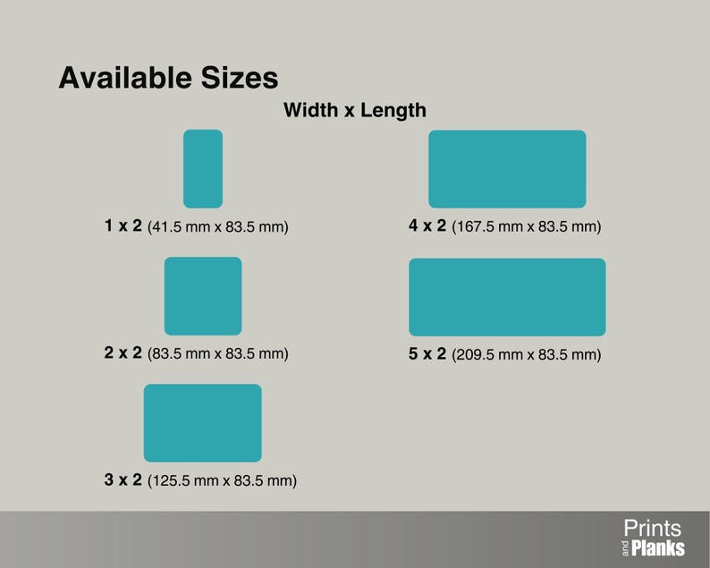 Show available Width and Length sizes