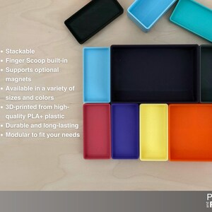 Show the bins from a top view, with a list of features