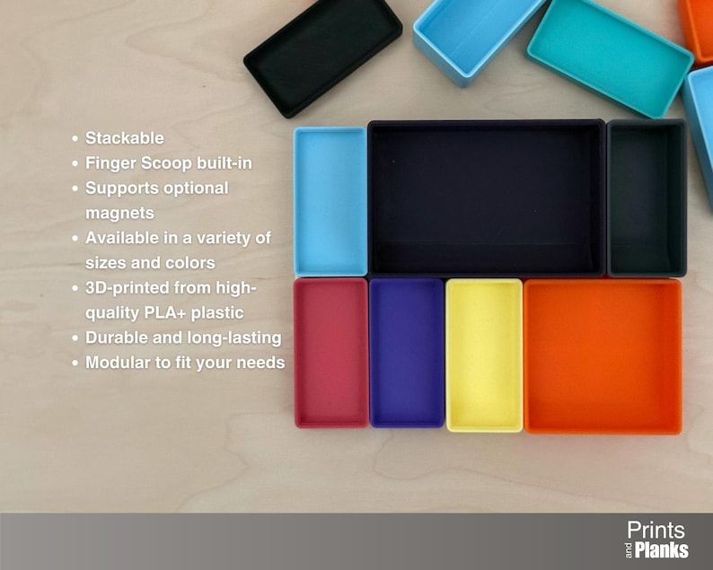 Show the bins from a top view, with a list of features