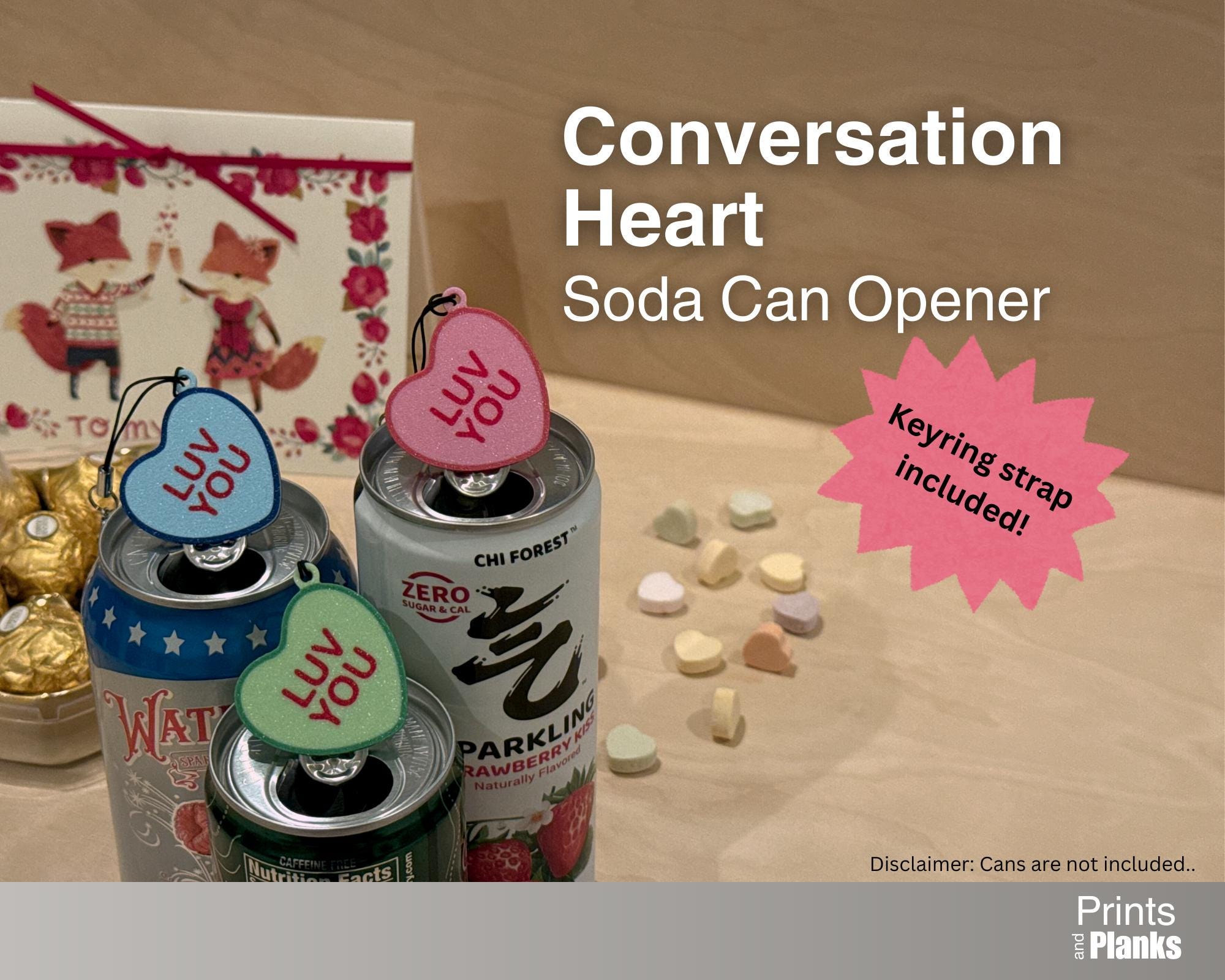 Conversation Heart | Soda Can Opener W/ Keychain Strap - Etsy