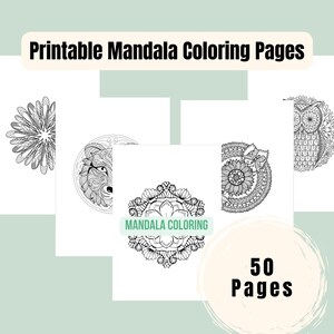Printable Mandala Coloring Pages, Stress Relief, Printable Activities, Coloring Shirts, Instant Download, Mandala Coloring Sheets