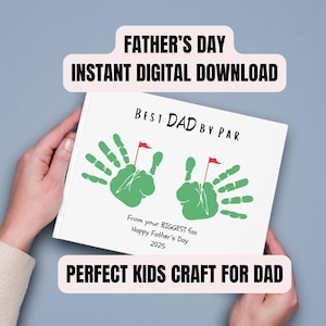 Vatertag Golf Handabdruck Digitaler Download, Bester Vater von Par, Golf DIY Zeichen für ihn, Thema Geschenk für Papa, Golf-Liebhaber, Kinder Basteln für Papa
