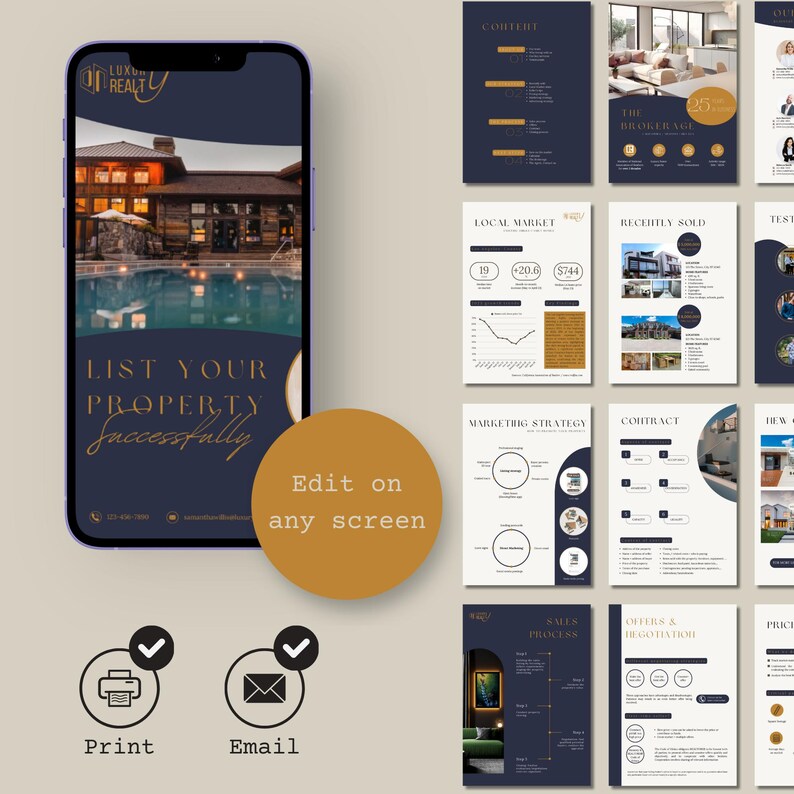 Luxury Real Estate Listing Presentation Template: Realtor Marketing ...
