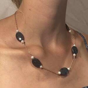 Lapis und Perlen Kette