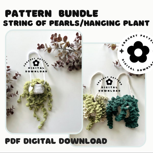 Crochet Hanging Plant Pattern | Crochet Pattern | Hanging Plant | PDF Pattern | Crochet Plants | String Of Pearls | Crochet Succulent