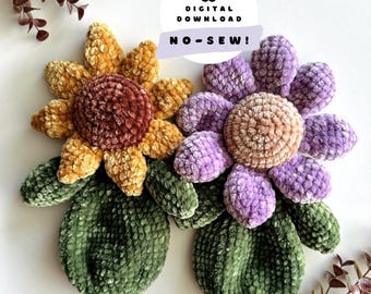 Gehaakt Bloom & Flora-patroon zonder NAAIEN Flower Snugglers | Haakpatroon | PDF-patroon | Gehaakte baby | Knuffeldoekje |  Geen naaipatroon