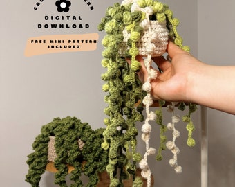 Crochet String Of Pearls Plant Pattern | Crochet Pattern | Large Plant | PDF Pattern | Crochet Plants | String Of Pearls | Handmade