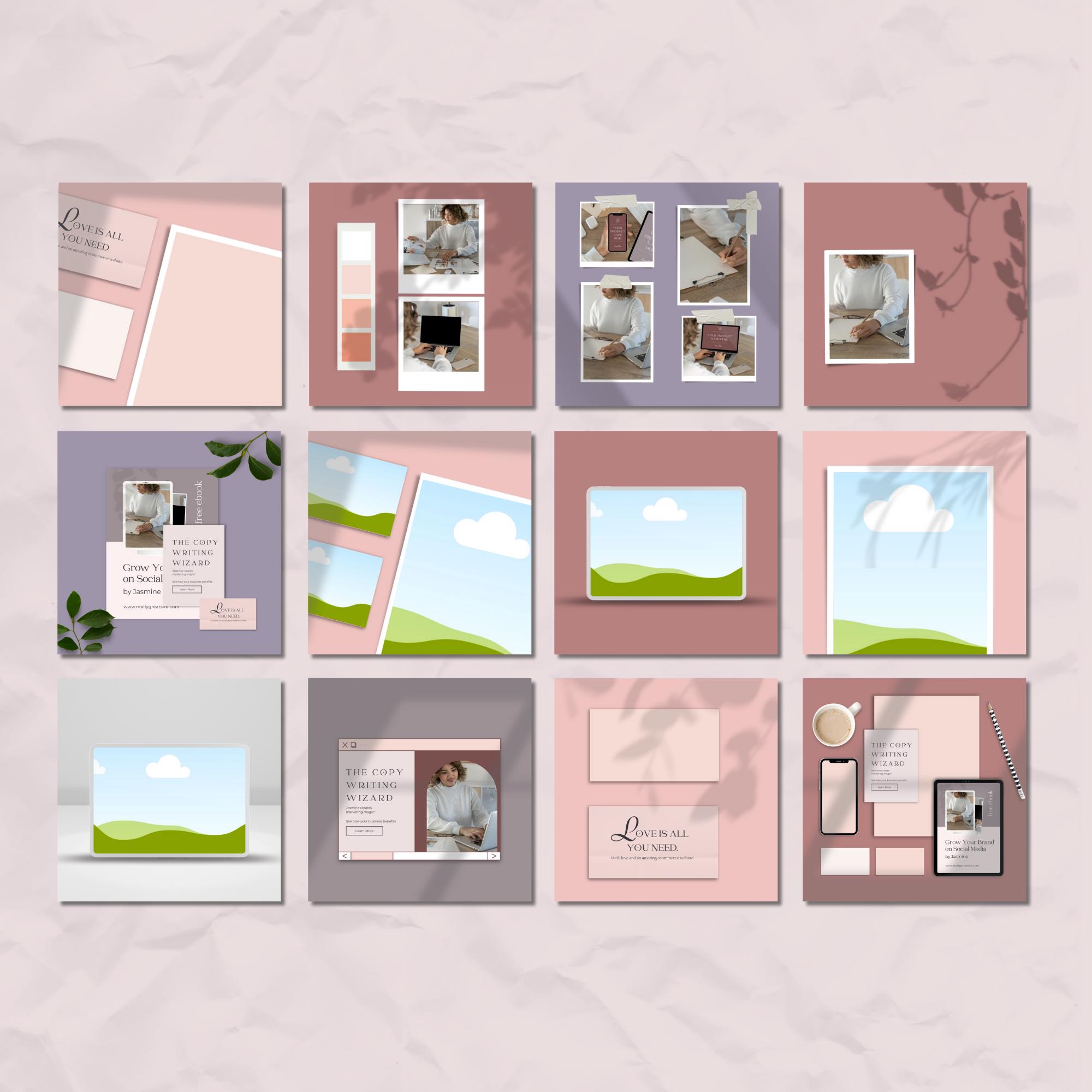Mockup Instagram Social Media Canva Templates With Natural Shadows, IG ...