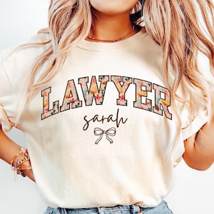 Comfort Colors Lawyer Shirt, Lawyer Floral Shirt, Lawyer T-Shirt,Law School Tee,Lawyer Gifts,Gift For Lawyer,Law Student Shirt,Bar Exam Gift