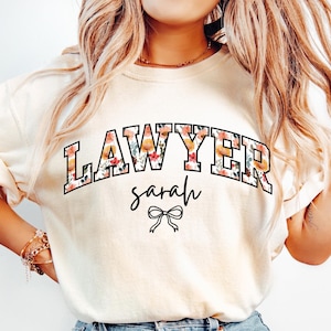 Comfort Colors Lawyer Shirt, Lawyer Floral Shirt, Lawyer T-Shirt,Law School Tee,Lawyer Gifts,Gift For Lawyer,Law Student Shirt,Bar Exam Gift